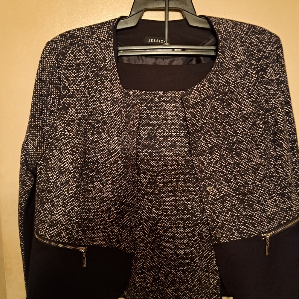 Jessica Black and White Textured Cardigan